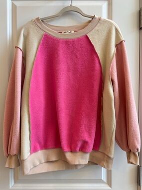 Listicle Colorblock Fleece Sweatshirt